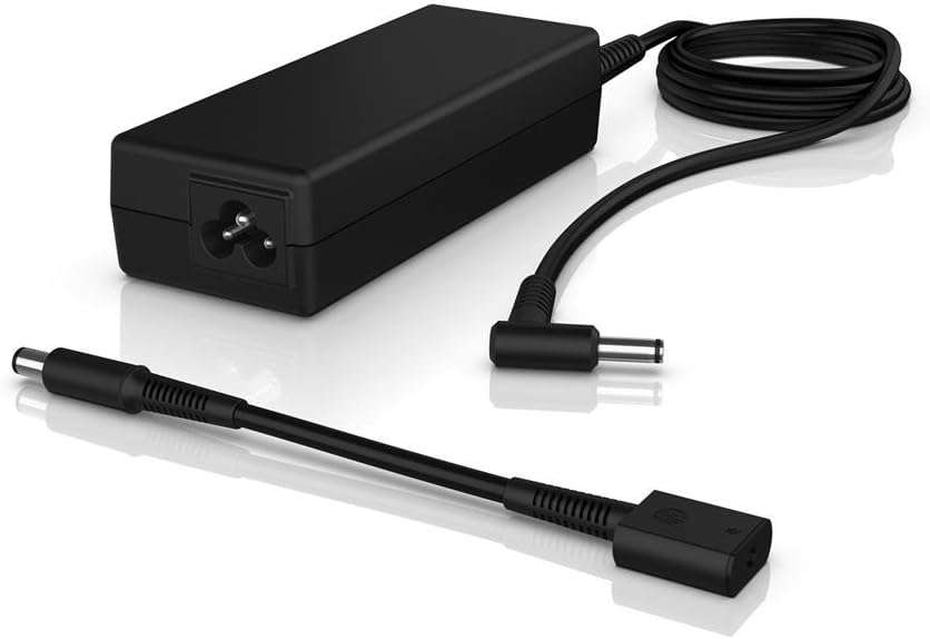 HP 90W Smart Ac Adapter Right-Angled (90°) 4.5 mm Connector for Laptops with 7.4 mm Conversion Dongle (W5D55Aa)