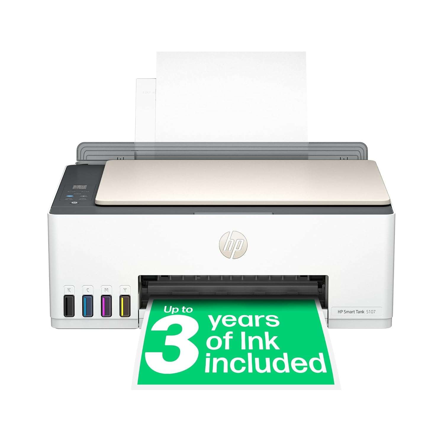 HP Smart Tank 5107 All in One Printer | Perfect for Home | Colour | Wireless | Print, Scan, Copy | Refillable | Includes up to 3 Years of Ink | Smart Buttons | Easy Setup |...