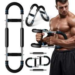 IAULF Twister Arm Trainer, 66-110lbs Adjustable Chest Expander - U-Shaped Strength Training Equipment for Chest, Shoulder & Forearm Workout, Home Gym Fitness, Muscle Building