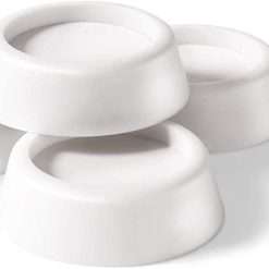 Invero 4 Pack of Universal Appliance Anti Vibration Non-Slip White Rubber Feet Pads - Ideal for all Washing Machines, Tumble Dryers and Dishwashers - (64mm x 57mm x 45mm)