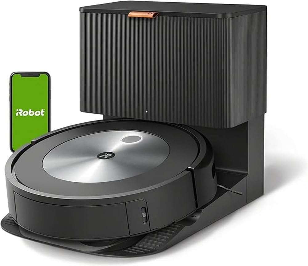 iRobot Roomba j7+ Wi-Fi Connect Robot Vacuum with Automatic Dirt Disposal - Dual Multi Surface Rubber Brushes, Ideal for Pets, Learns, Maps, and Adapts to your Home, Object...