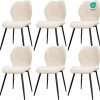 JIJIAN Dining Chairs set of 6, Kitchen Chair, Upholstered Chairs, Ergonomically Designed Linen Chair for Dining Room, Kitchen, Living Room, Reception, Beige