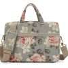 kayond Gray Rose Patten Canvas Laptop Shoulder Messenger Bag Case Sleeve for 15-15.6Inch Laptop and Macbook Pro 15.4 (15-15.6 inch, Gray Rose)