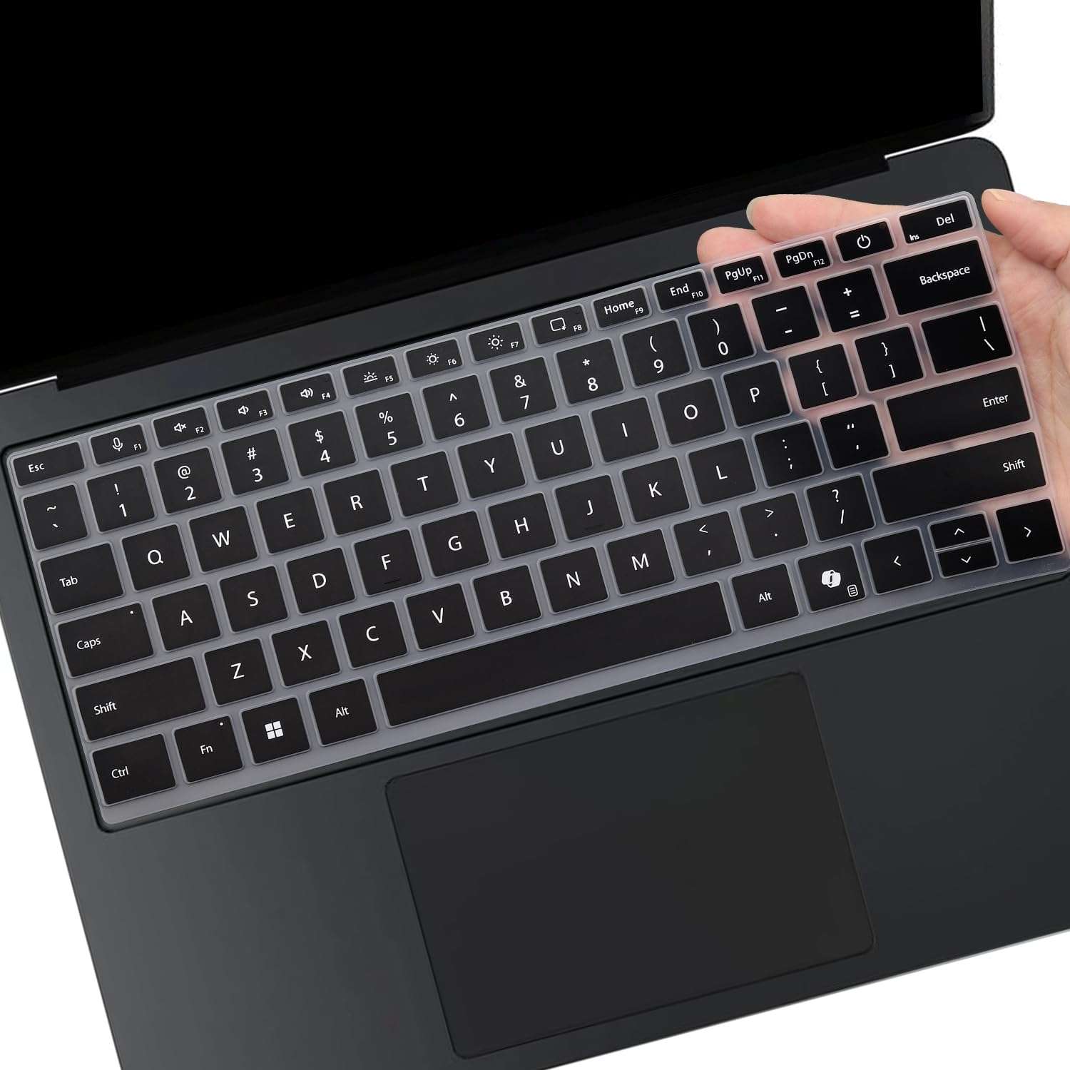 Keyboard Cover for 2024 Microsoft Surface Laptop 7(7th Edition Copilot+ PC) 13.8 /Surface Laptop 7 15 Inch Laptop, US English Layout Keyboard Cover Skin Protector-Black