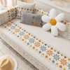 KnSam Home Couch Cover, Bohemian Style Geometric Flowers Sofa Cover Corner Sofa, Non-Slip Sofa Protector Chenille for Living Room (90 x 160 cm, Beige)