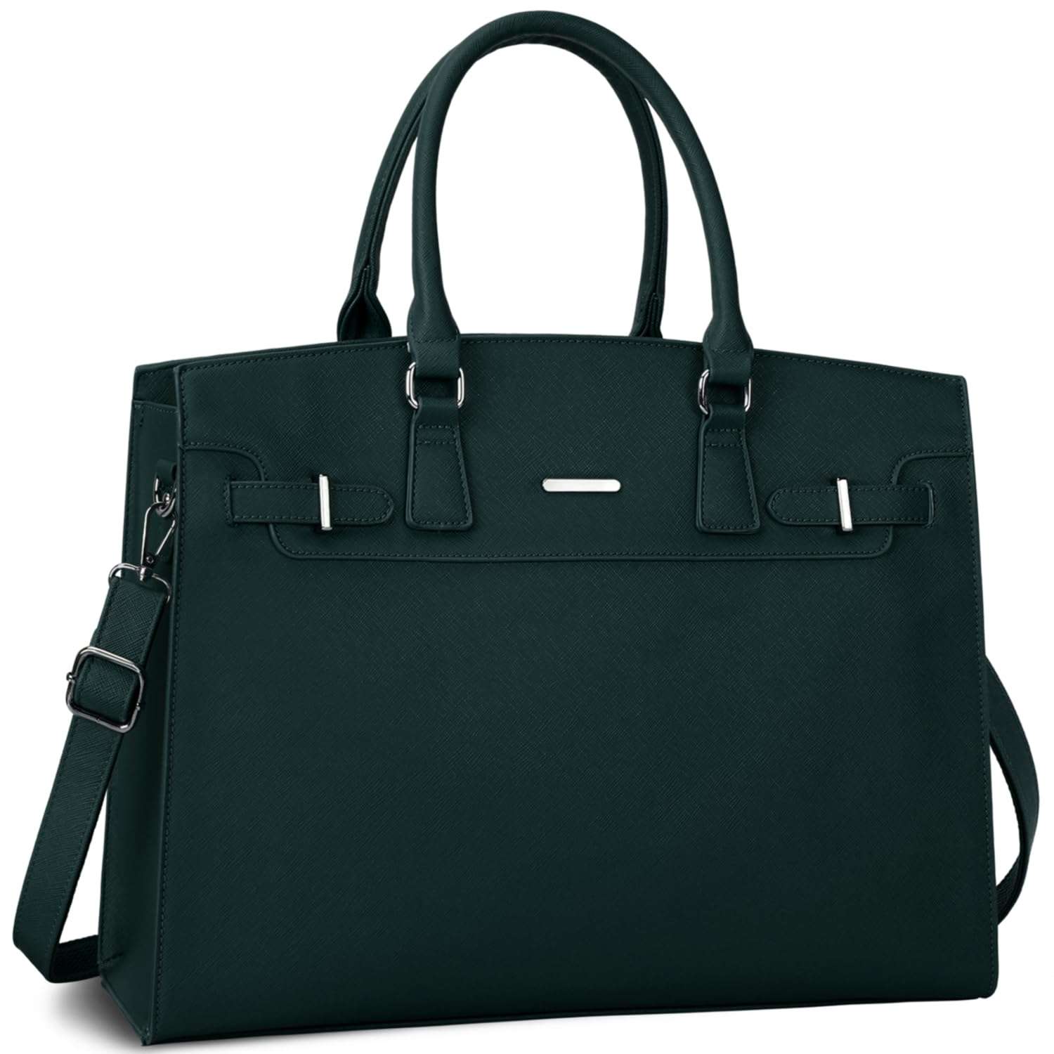 KTMOUW Laptop Bags for Women Tote Bag 15.6 Inch Ladies Leather Large Laptop Work Handbag Designer Business Office Computer School Shoulder Bag Dark Green