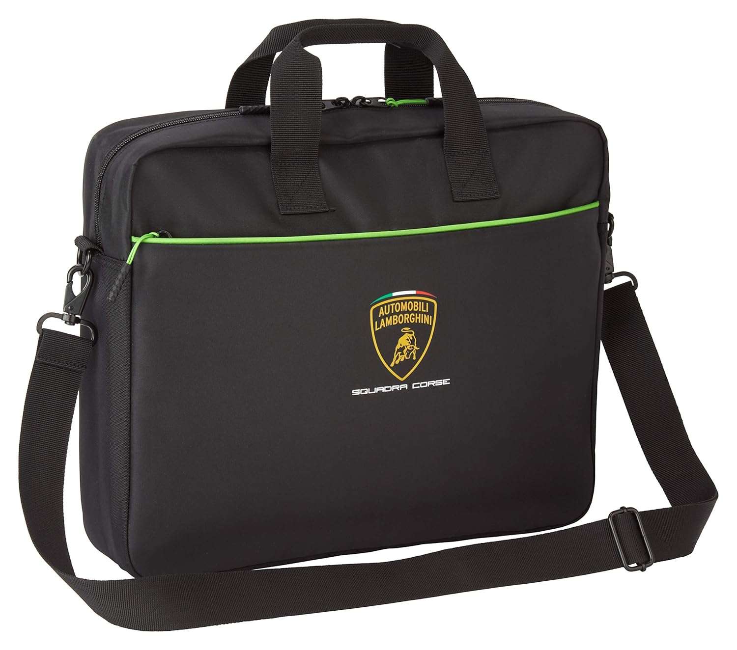Lamborghini Squadra Corse Laptop Computer Bag Black, Black, 36 x 44 x 7.5 cm H x W x D.