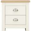 Lancaster Cream with Oak Top Bedroom Furniture - Wardrobes, Chest, Bedside (Bedside Cabinet)