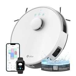 Lefant M1 Robot Vacuum Cleaner and Mop, dToF Laser Navigation, 5500Pa Strong Suction, 150Min, 55dB Quiet, Multi-Level Mapping, 2.4G WiFi/App/Alexa Control, Ideal for Pet Hair,...