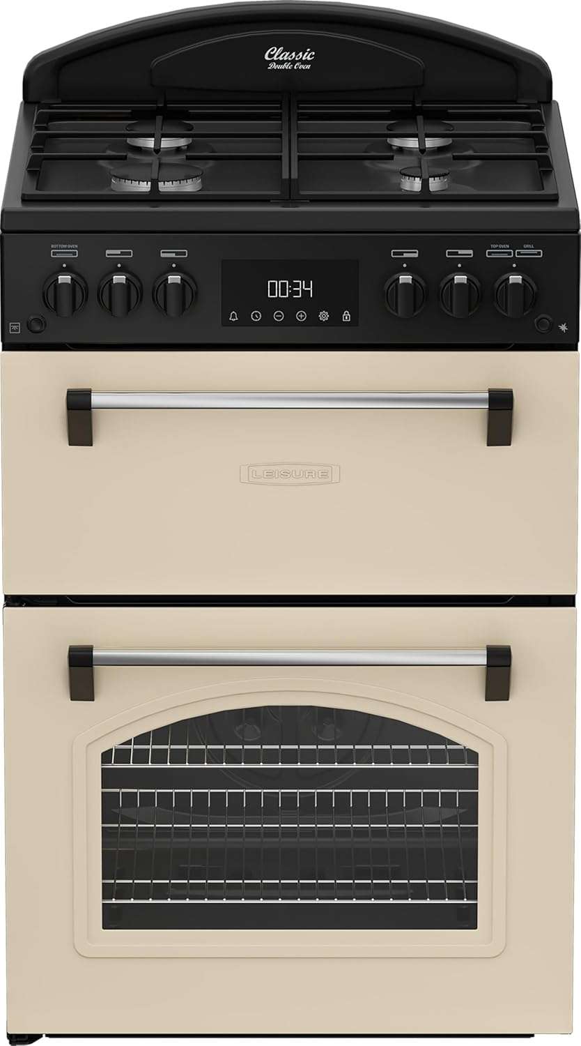 Leisure CLB60GCC 60cm Wide Classic Range Style Gas Cooker - Cream - A+ Rated, H90 x W60 x D60 (cm)