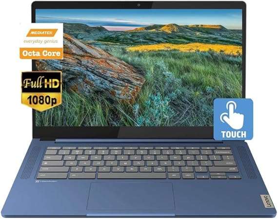 Lenovo 2023 Ideapad Slim 3, 14" (1920 x 1080) FHD Touchscreen Chromebook Slim Thin Laptop, 8-Core MediaTek Kompanio 520, 4GB RAM, 64GB eMMC, WiFi 6, Chrome OS, Abyss Blue, EAT...