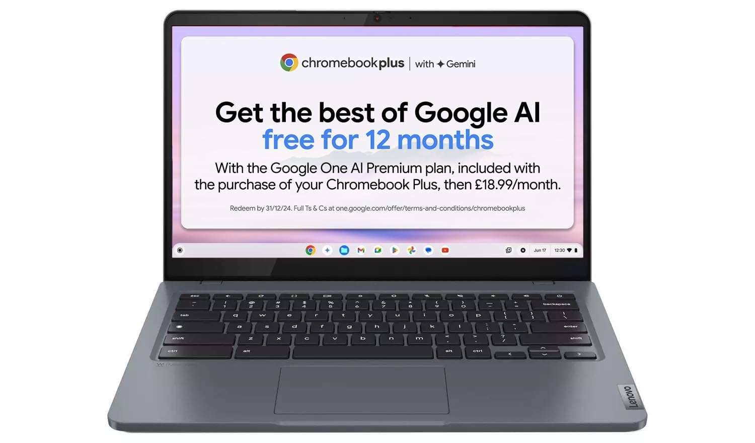 Lenovo IdeaPad Slim 3 Chromebook Plus | 14 Inch Full HD Laptop | Intel Core i3-N305 | 8GB RAM | 256GB eMMC| Chrome OS | Storm Grey