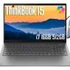 Lenovo ThinkBook 15 Gen 4 Business Laptop (15.6" FHD, 12th Gen Intel 10-Core i7-1255U, 16GB RAM, 512GB SSD), 1080p Webcam, Fingerprint, IST SD Card, Wi-Fi 6, Ethernet, Win 11...