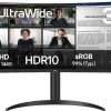 LG Electronics Curved UltraWide Monitor 34WR55QK, 34 inch, 1440p, 100Hz, 5ms Response Time, VA Panel, Smart Energy Saving, USB-C (65W Power Delivery), Displayport, HDMI