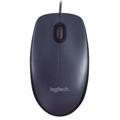 Logitech M90 Wired USB Mouse, 1000 DPI Optical Tracking, Ambidextrous PC / Mac / Laptop - Black, One size, (910-001793)