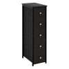 lurcns Narrow Storage Cabinet for Small Spaces Slim Bathroom Dresser with Drawers Tall Thin Storage Organizer for Bathroom Bedroom Skinny Cabinet(Black, 5 Drawers)