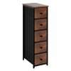 lurcns Narrow Storage Cabinet for Small Spaces Slim Bathroom Dresser with Drawers Tall Thin Storage Organizer for Bathroom Bedroom Skinny Cabinet(Rustic Brown, 5 Drawers)