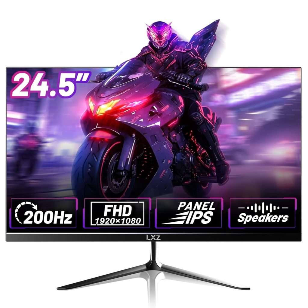 LXZ 24.5 Inch Gaming Monitor 200Hz with Built-in Speakers, FHD 1080p ...