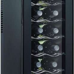 MCNUSS 12 Bottle Wine Cooler Mini Bar Refrigerator 11-18Â°C Adjustable Temperature Touch Control Led Lights Sleek Stylish Suitable for Home Bar Party Black,12 Bottles