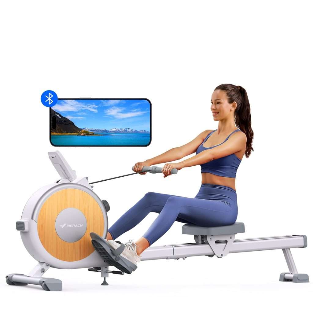MERACH Water Rowing Machines for Home Gym, Finest Solid Wood Water ...