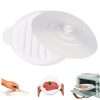 Microwave Bacon Tray with Lid 9.5x7.8 Inch Round Silicone Baking Pan Heat-Resistant Bacon Tray with Dual Ears for Cooking Roasting Steaming.