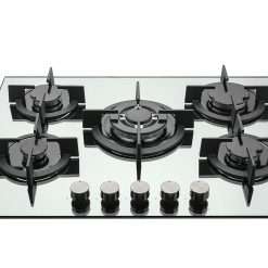 MILLAR GH7051PS 70cm Built-in 5 Burner Mirror Ice Silver Gas on Glass Hob/Cooker/Cooktop with FFD