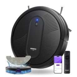 MONSGA Robot Vacuum with Mop, 3 in 1 Vacuum and Mop Robotic Vacuum with Auto Boost, 140mins Runtime, 3000Pa Powerful Suction, 3.2 inch Thin Robot Hoover, APP/Remote/Voice...