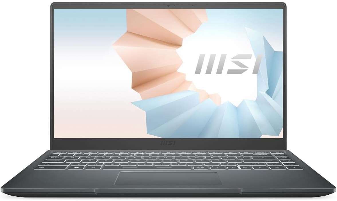 MSI Modern 14 14" Ultra Thin and Light Professional Laptop Intel Core i7-1195G7 Iris Xe 8GB 512GB NVMe SSD Win11 - Gray (B11MOU-1025)