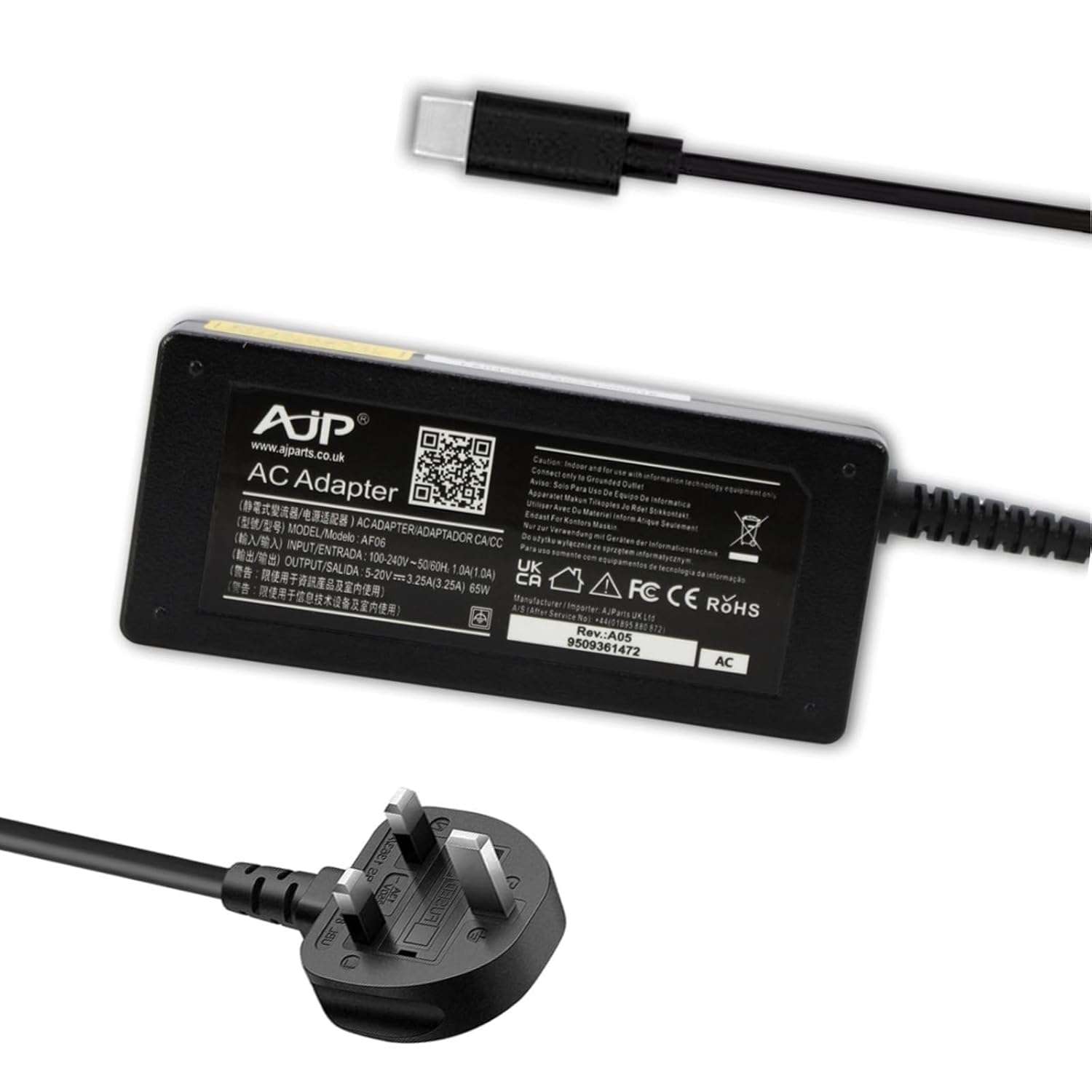 New USB C 65W Ac Adapter Compatible With Asus AD10380, A19-065N3A, 0A001-00892300 Laptop Notebook Charger Power Supply 20V 3.25A Type-C Power Cord
