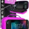 Orzly Carry Case for Nintendo Switch 2 2025 Console 7.9 inch Screen Protection Hard Case with Smart Storage for Accessories and Games Pockets Gift Box Edition (Hot Pink Switch 2)
