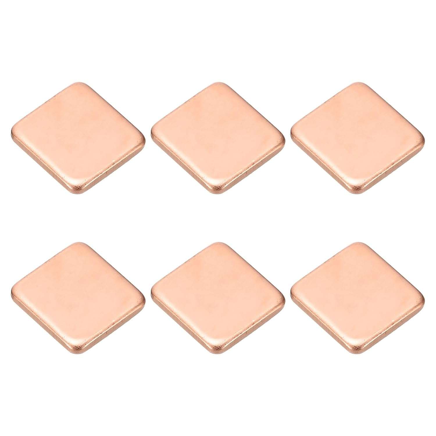 PATIKIL Copper Heatsink Pad Shims, 6 Pcs 15x15x2mm Copper Pad Shim IC Chipset GPU CPU Thermal Heatsink for Cooling Laptop Desktop Computer