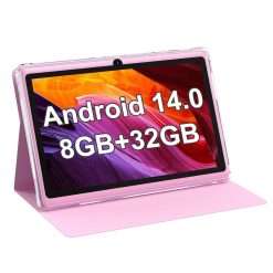 PEICHENG Android 12 Tablet 7", 4GB RAM 32GB ROM Tablets, Quad-Core 1.5GHz Processor, Dual Camera,1024 x 600 IPS Display Screen,512GB Expand, Tablet with Case, Black (Q8PRO Pink)