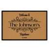 Personalised Family Name Floor Mat Non Slip Indoor Custom Doormat House Warming Gift, 90cm x 60cm, White