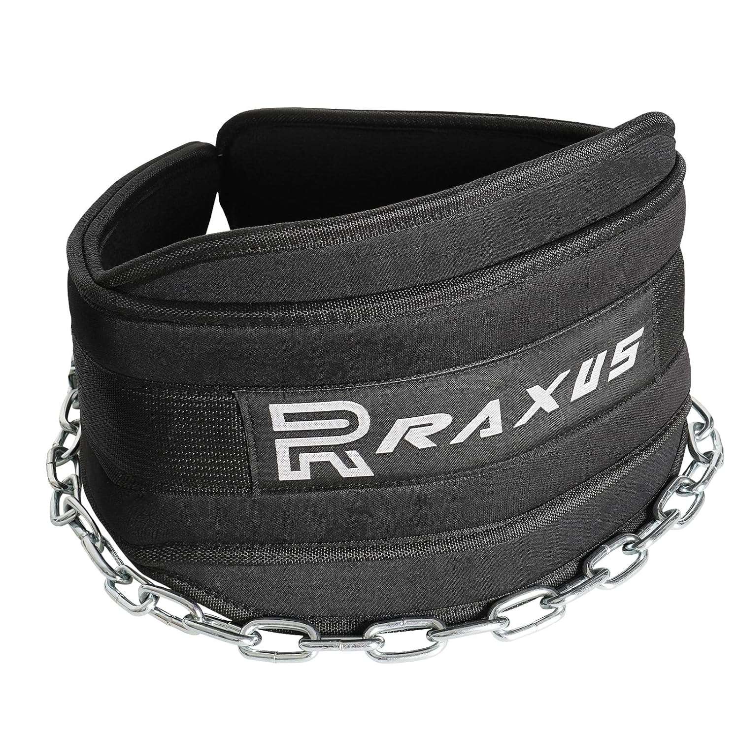 RAXUS Weight Lifting Belt with 2 Carabiners – Gym Equipment, Strength Training Equipment, Gym Belt, Powerlifting, Weightlifting – Dip Belt – Men and Women