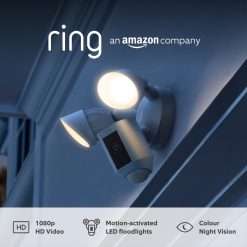 Ring Floodlight Cam Wired Plus | Outdoor Security Camera 1080p HD Video, LED Floodlights, Siren, Wifi, Hardwired | alternative to CCTV system | 30-day free trial of Ring Home |...