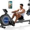 Rowing Machine for Home Gym, EvoSpark Magnetic Rowing Machines 350 LB Weight Capacity - Foldable Rower for Home Use with App Supported, Upgrade to Double Slide Rail