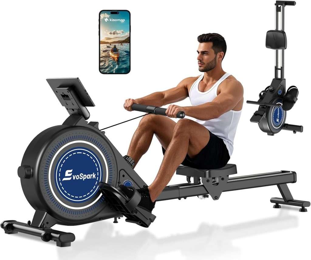 Rowing Machine for Home Gym, EvoSpark Magnetic Rowing Machines 350 LB ...