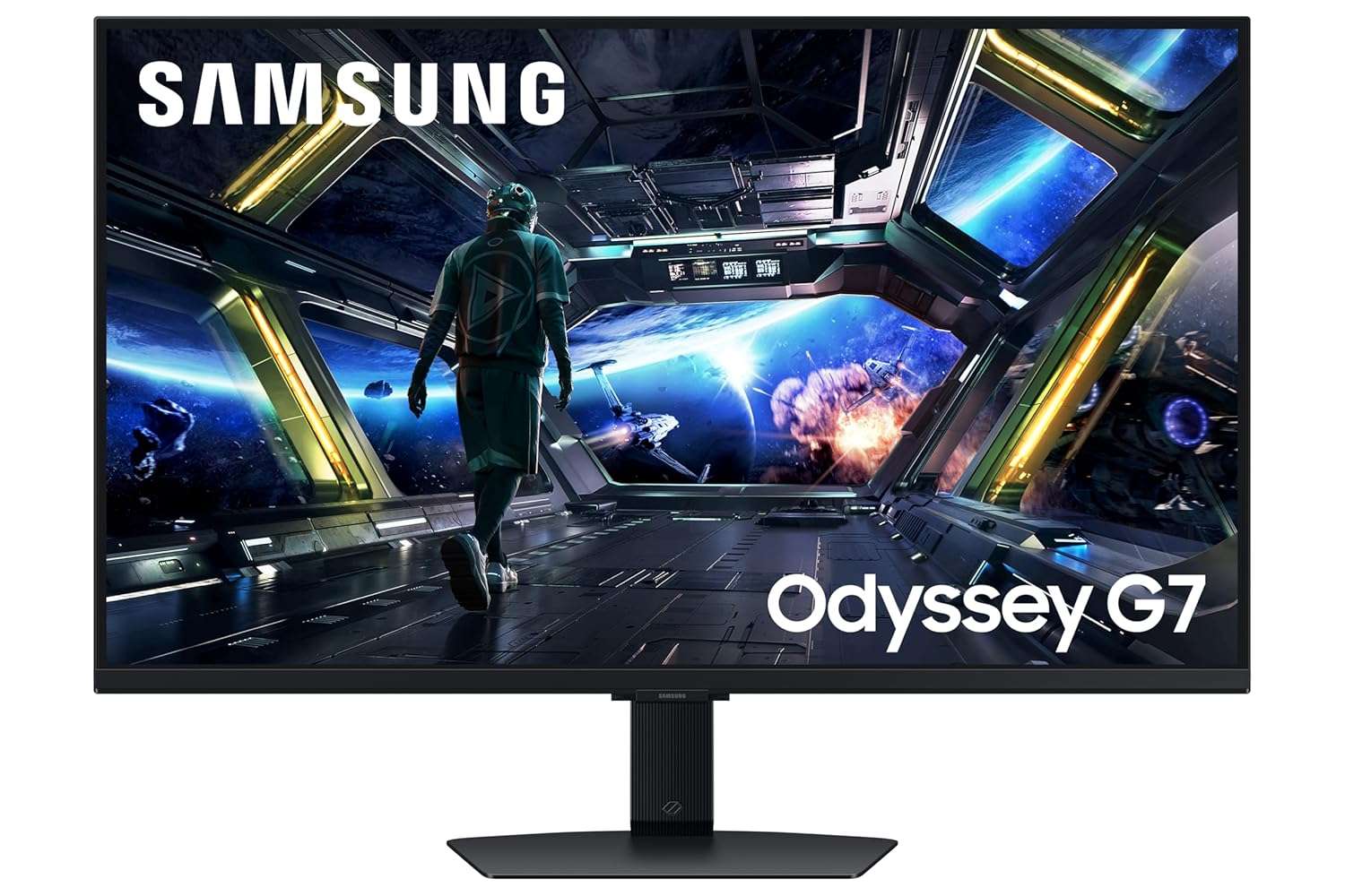 Samsung Odyssey G7 LS27DG702EUXXU 27" 4K UHD IPS Gaming Monitor with Speakers - 3840x2160, HDMI 2.1, 144Hz, 1ms, Full Smart Platform, USB Hub, Displayport, Freesync Premium Pro,...