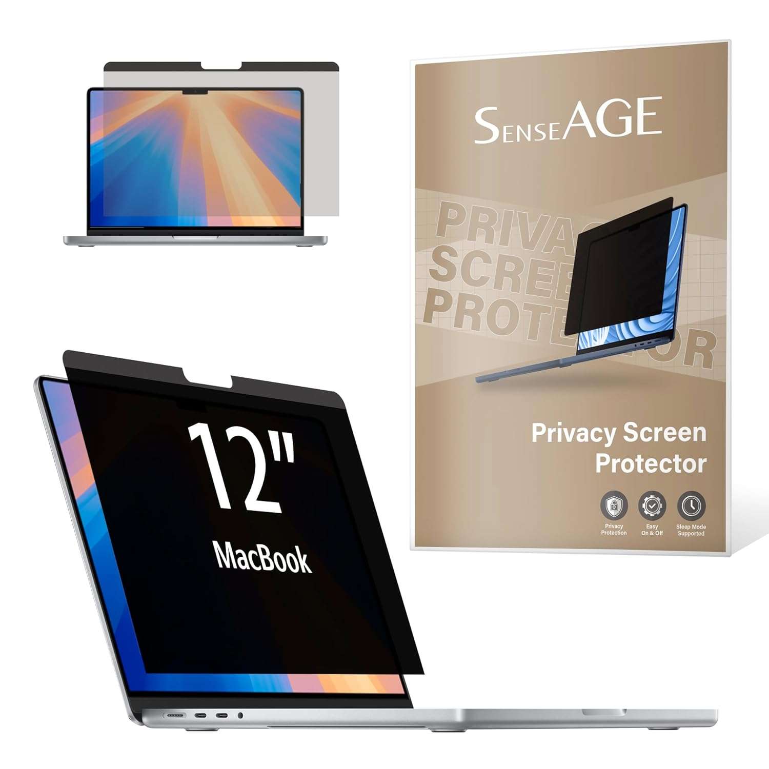 SenseAGE Magnetic Privacy Screen Filter for MacBook 12 Inch, Anti-Blue Light Glare Screen Protector, Laptop Privacy Filter, Compatible with MacBook 12 inch (A1534)