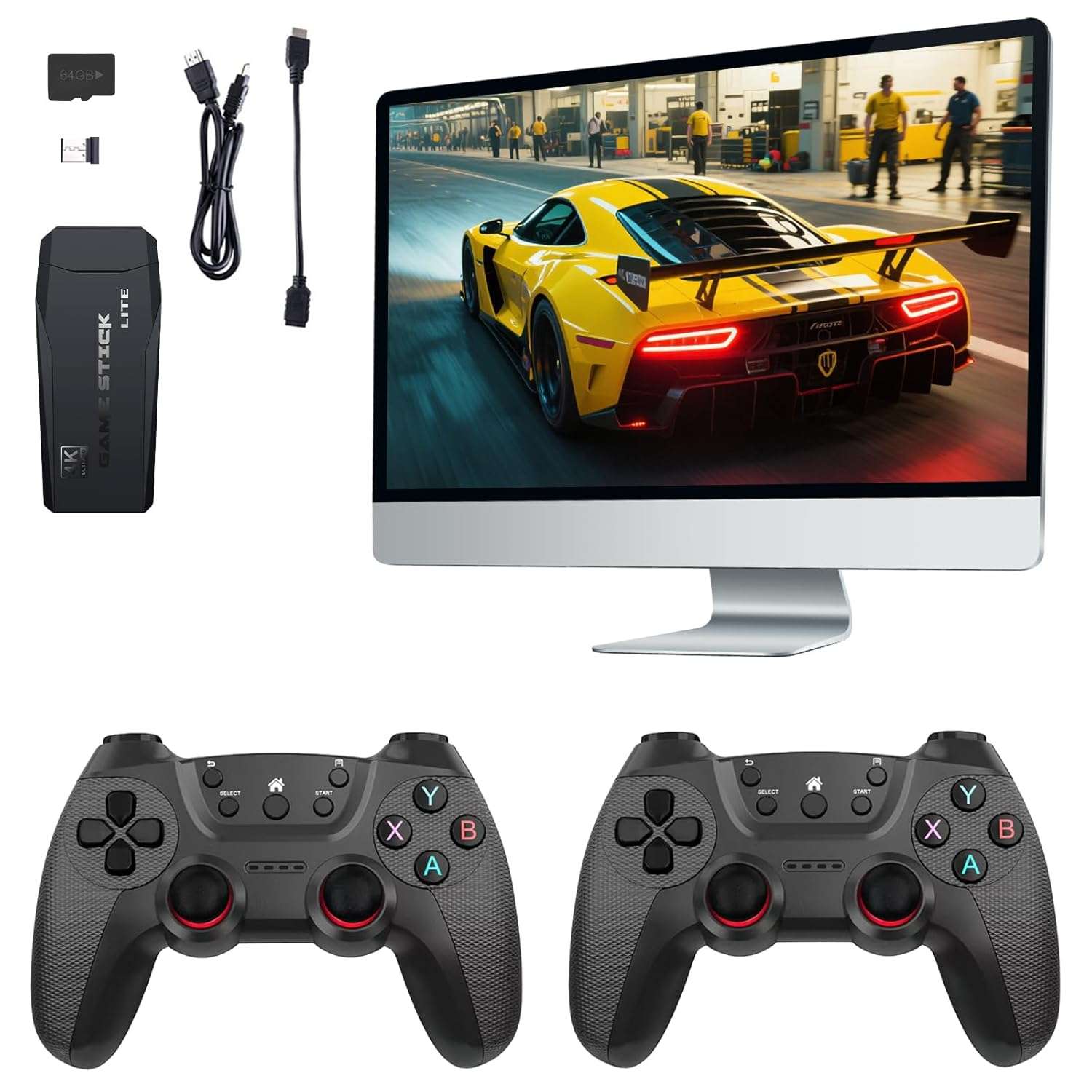 Sentk Wireless Retro Video Game Console - Plug & Play TV Video Gaming Stick,8K HDMI Output, 64G TV Game Stick, Dual 2.4G Wireless Controllers, Retro Games Console Handheld...