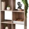 spot on dealz® 6 Cubes Wooden Oak small cube Storage unit wooden bookcase free standing shelf grey Living Room, Home, Office Use Furniture to shelve dvd, books, magazines etc
