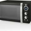 Swan Retro Digital Microwave Black, 20 L, 800 W, 6 Power Levels Including Defrost Setting, SM22030BN