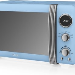 Swan Retro Digital Microwave Blue, 20 L, 800 W, 6 Power Levels Including Defrost Setting, SM22030BLN