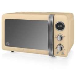 Swan Retro Digital Microwave Cream, 20 L, 800 W, 6 Power Levels Including Defrost Setting, SM22030CN