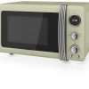Swan Retro Digital Microwave Green, 20 L, 800 W, 3 Power Levels Including Defrost Setting, SM22030GN