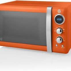 Swan Retro Digital Microwave Orange, 20 L, 800 W, 6 Power Levels Including Defrost Setting, SM22030ON