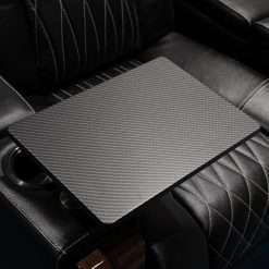 Swivel Carbon Fiber Tray Table for Valencia Home Theater Chairs â€“ Slim, Durable Side Table for Snacks & Devices (New Edition)