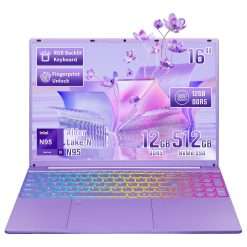 SZHUAGO Laptop Computer,16 Inch Narrow Bezels FHD IPS Display,Celeron N95 (Up to 3.4Ghz)，12GB DDR5，Windows 11 Laptop with Quad-Core，Color Backlit KB/Fingerprint...
