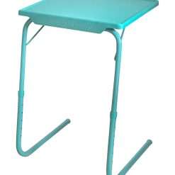 TABLE BUDDY | Adjustable multi position portable folding table mate for dining, workstation, bed trey, work, watch tv, study, outdoor and office furniture (Aqua Blue)