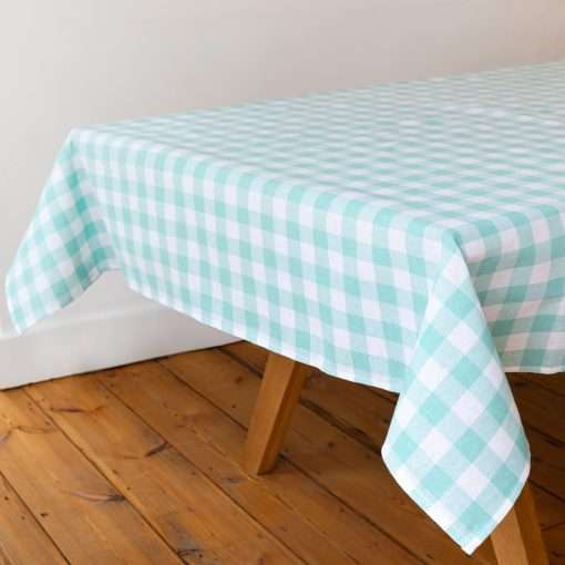 Talking Tables Fabric Large Mint Green Checkered Gingham Tablecloth ...